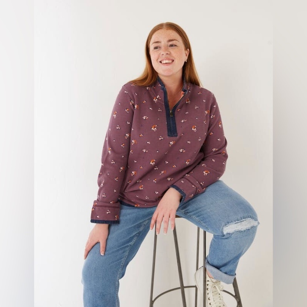 FatFace Airlie Floral Print Sweatshirt - Purple